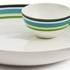 Kate Spade New York Wickford Candy Stripe Blue 9” Serving Bowl